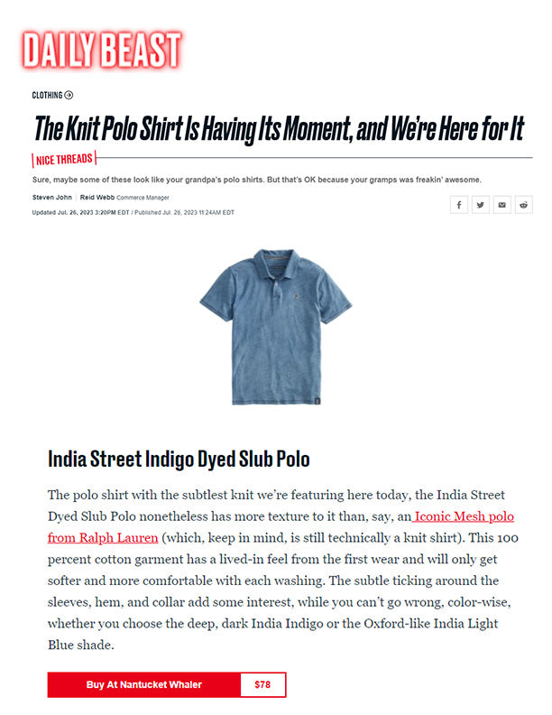 Daily Beast:  The Knit Polo Shirt Is Having Its Moment, and We’re Here for It